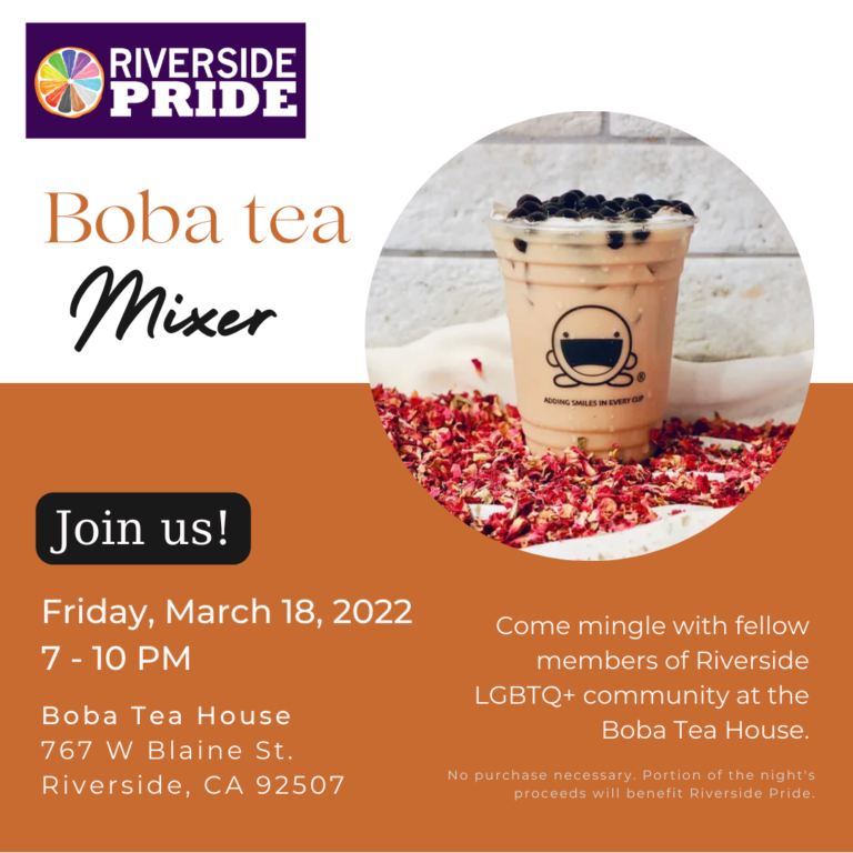 Boba Tea House Mixer Riverside LGBTQ+ Pride